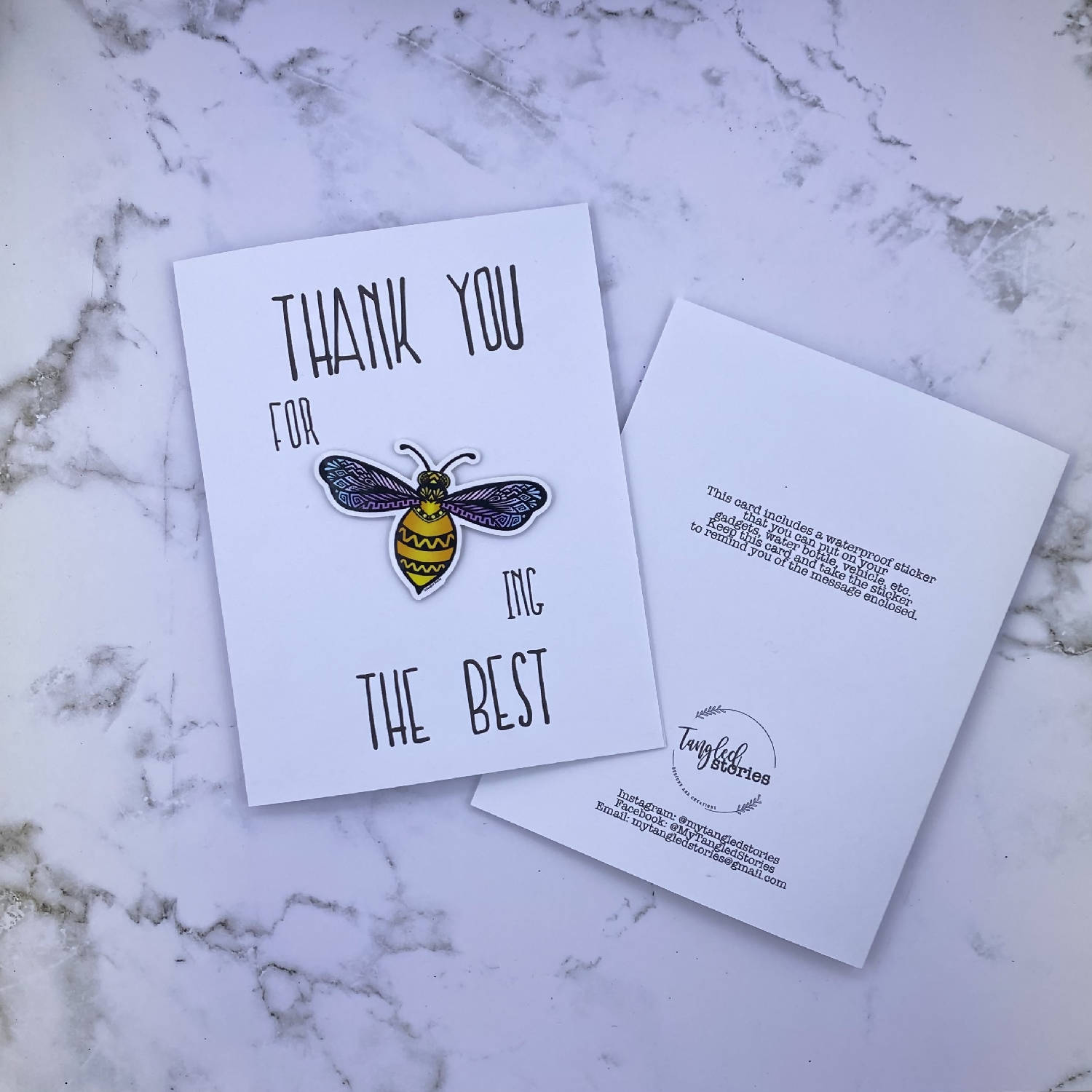 TY for Beeing the Best Stickard (Greeting Card with Sticker)