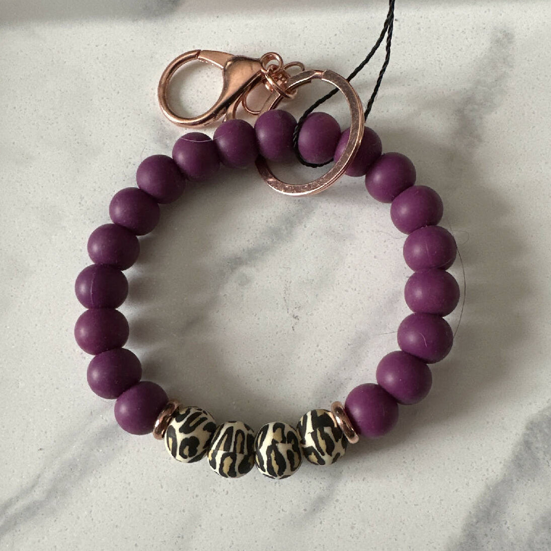 Purple leopard Wristlet