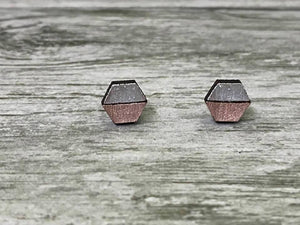 Amber Rayne - Wood tricolored earrings