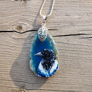 Necklace - Magpie on Agate