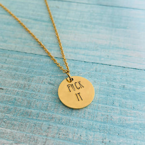 Stainless Steel Necklace - Fuck it