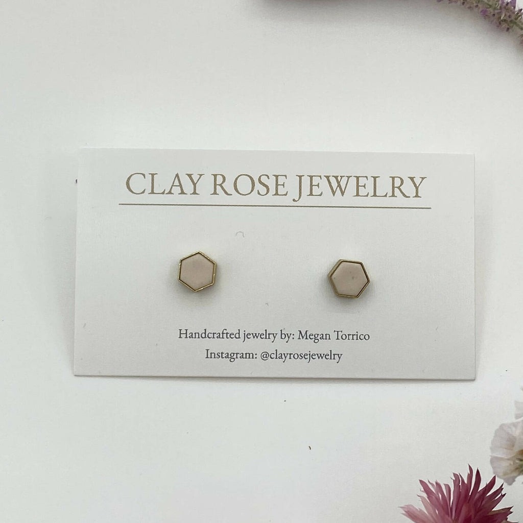 Hexagon stud earrings hotsell