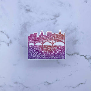 Tangled Saskatoon Skyline Weatherproof Stickers