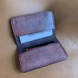 Wallet, Folded style, 2 slot for cards or business cards, Antique mahogany color