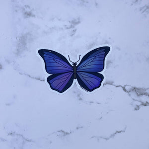 Blue Morpho Butterfly Waterproof Sticker