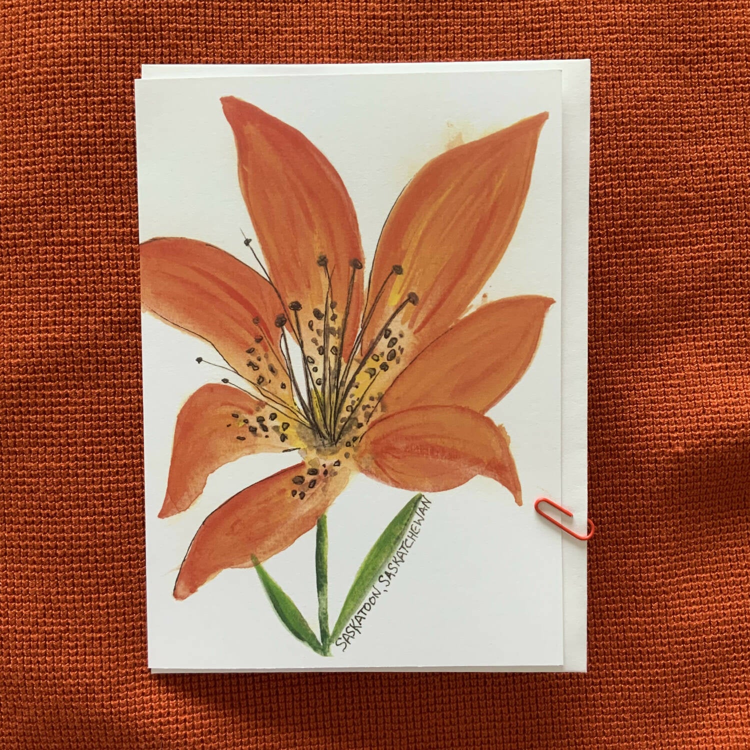 Single Large Tiger Lily Greeting Card