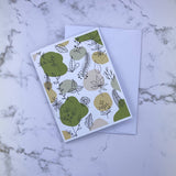 Green Foliage Doodle Printed Card
