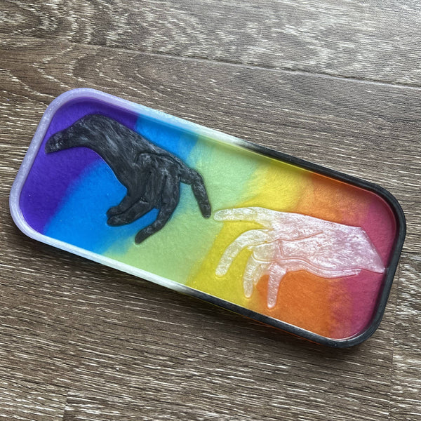 Two Hands Trinket Tray, resin