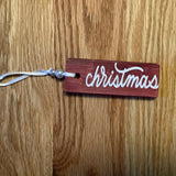 Wooden Christmas Tag - Pink “Christmas”