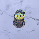 Zentangle Snowman Waterproof Sticker