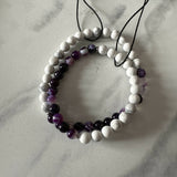 White howlite and purple bracelet