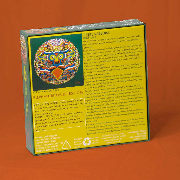Pierre Vassura "Ounce Green" 500 Pc Round Jigsaw Puzzle