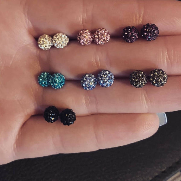 Pave Ball 6mm Earrings