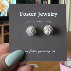 10mm Pave Ball Earrings