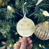 Mirror Gold Christmas Ornaments