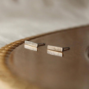 Bar geometric stainless steel earrings - HandmadeSask