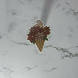 Floral Ice Cream Weatherproof Sticker