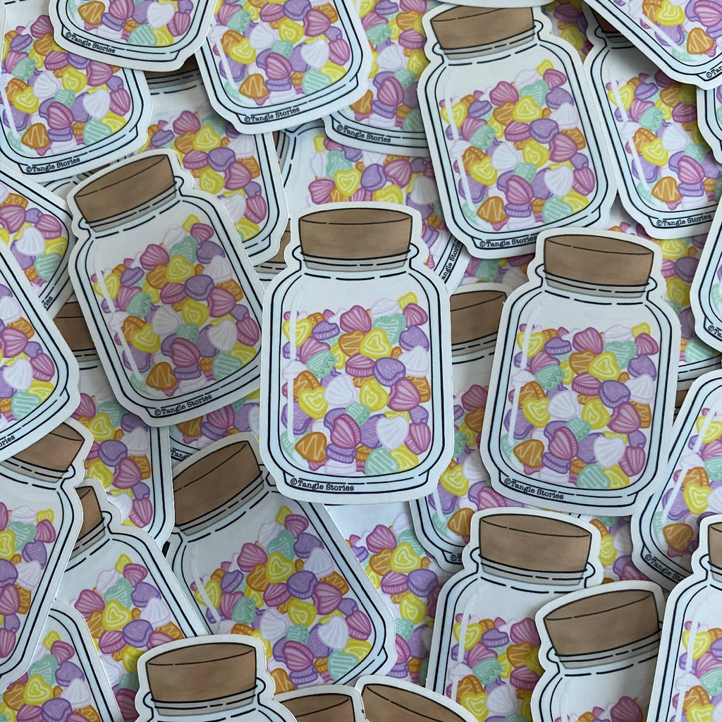 Jar of Hearts Clear Waterproof Sticker