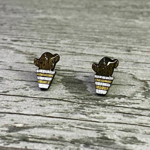 Amber Rayne - Wood Cactus earrings