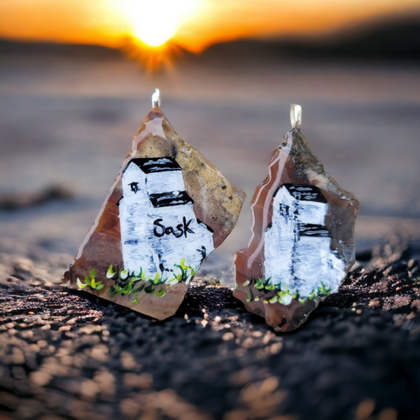Handpainted Sk Grain Barn Necklaces