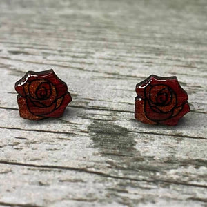 Amber Rayne - Wood Rose earrings