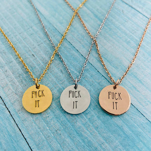 Stainless Steel Necklace - Fuck it
