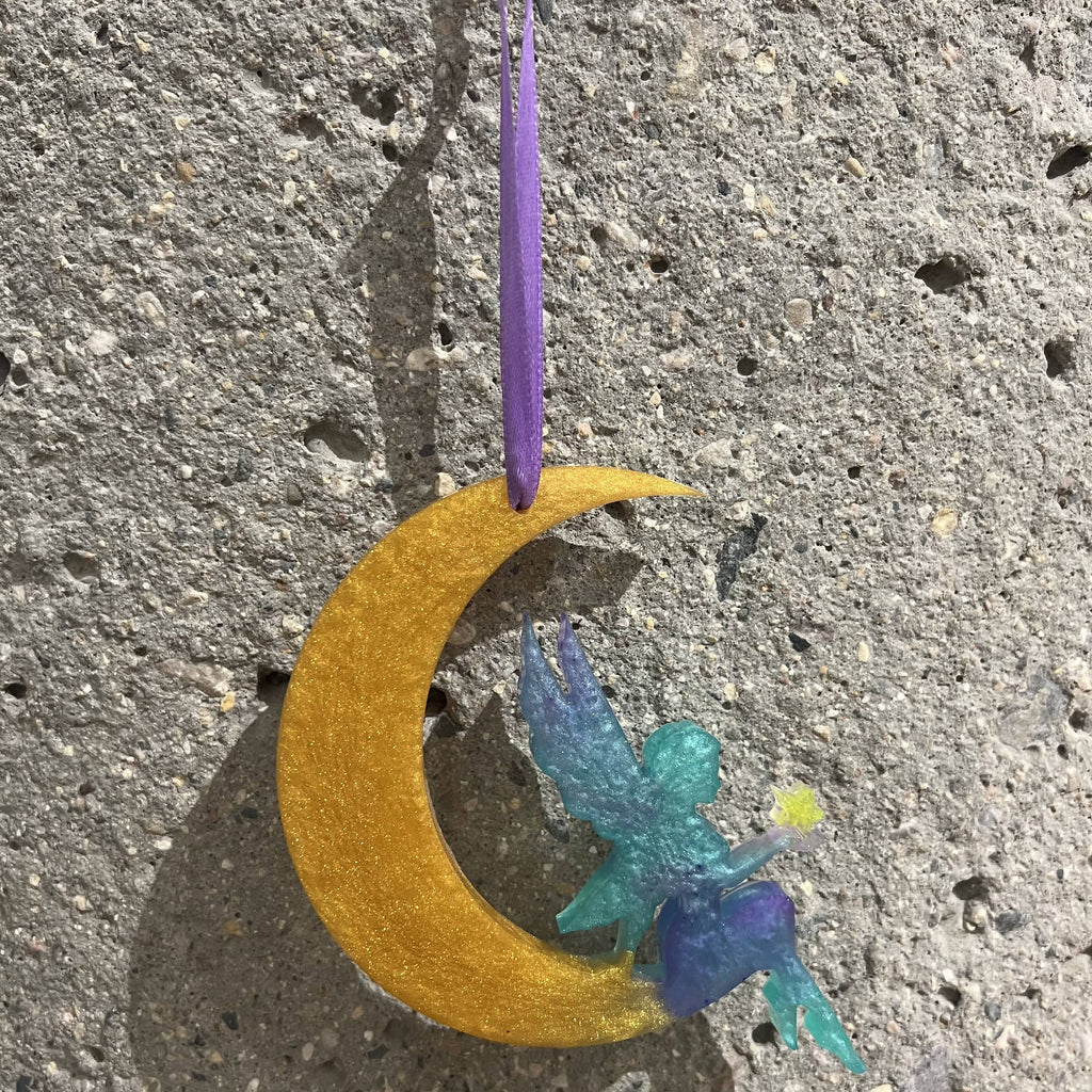 Hanging Moon Decor, resin