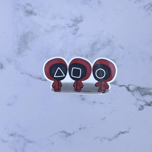 Trio Squid Army Chibi Waterproof Sticker