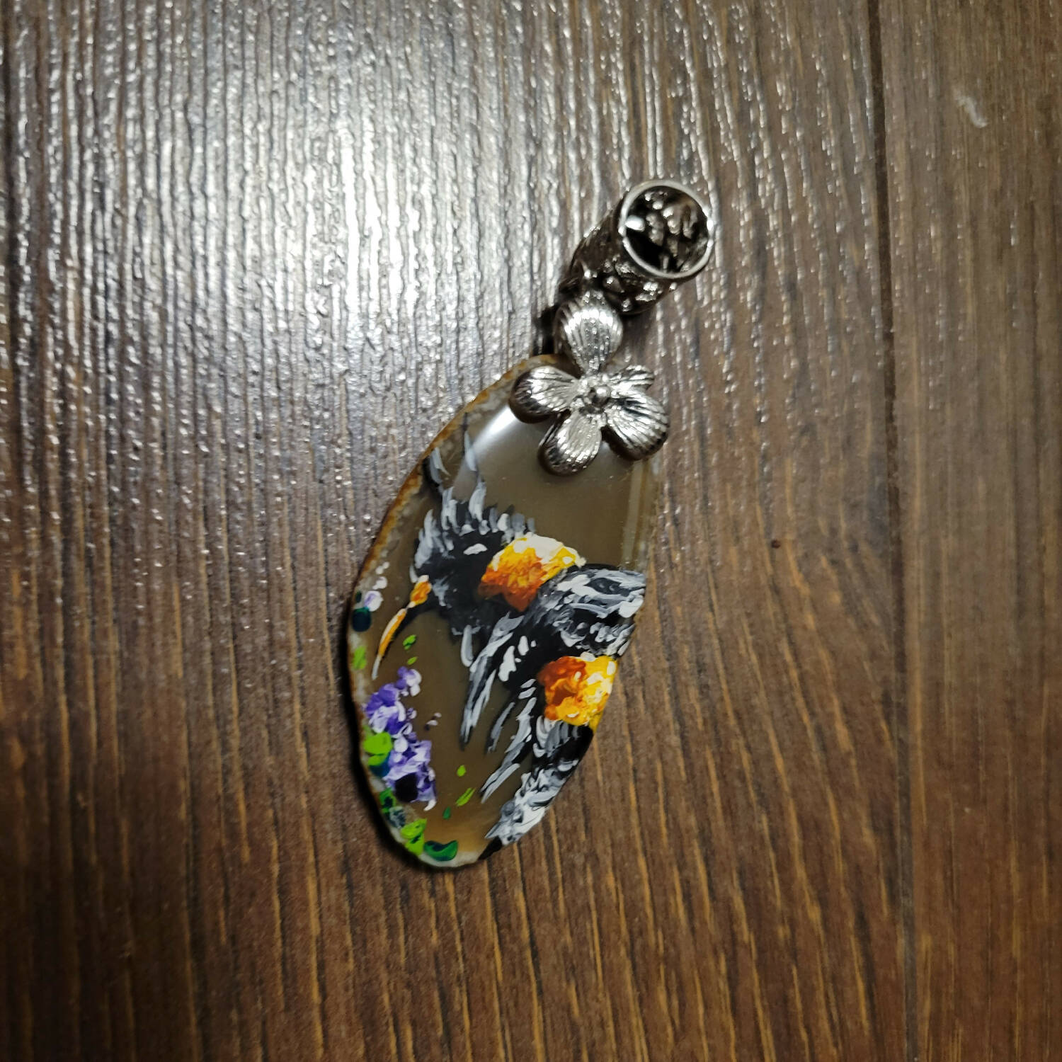 Necklace - Bumblebee on Agate