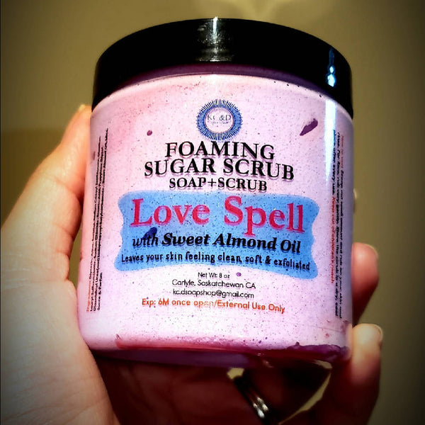 Love Spell Foaming Sugar Scrub - HandmadeSask