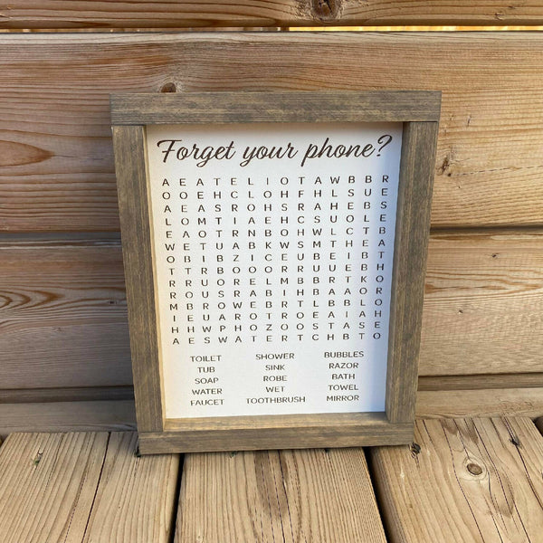 Mini Bathroom Word Search Sign