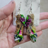 Stone, Wood, Seashell Earrings