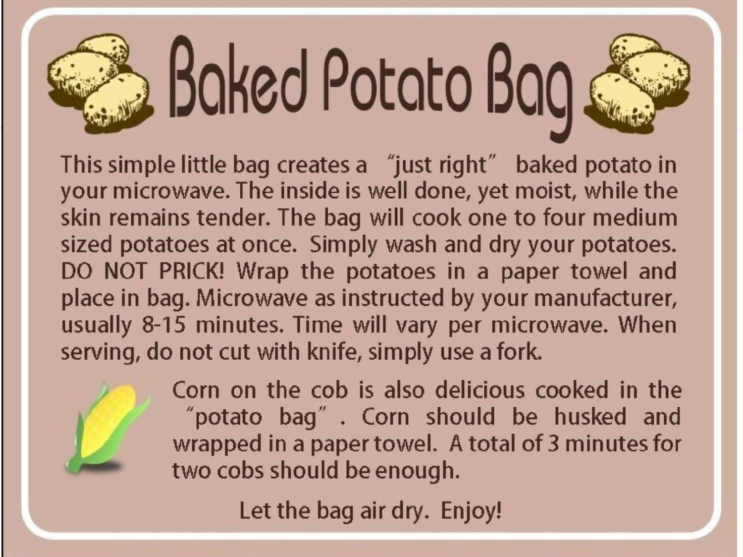 Microwave Baked Potato Bags