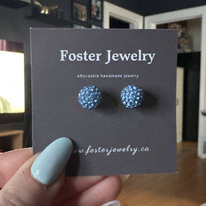 10mm Pave Ball Earrings