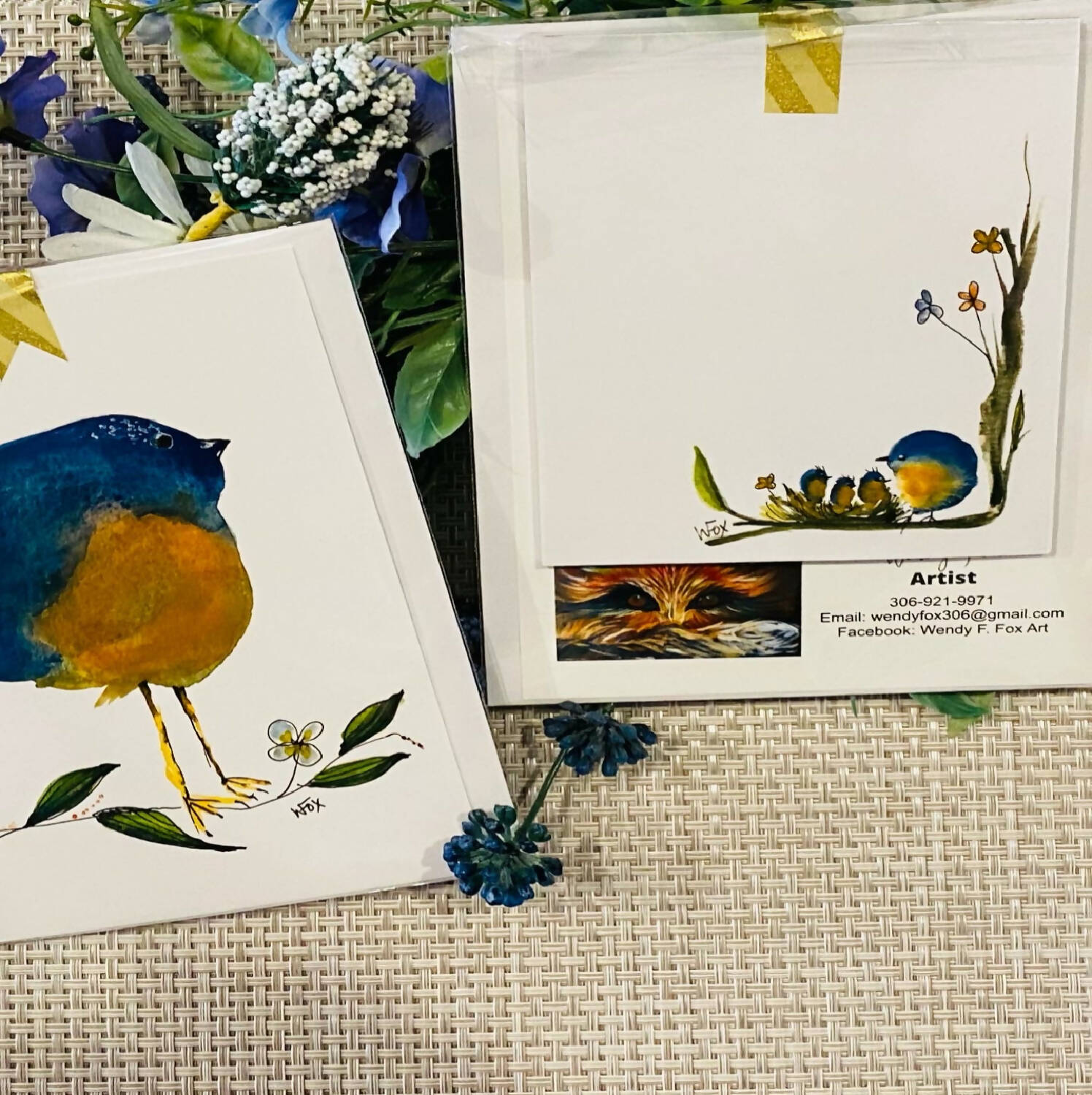 BlueBird Card and Note Pad Combo