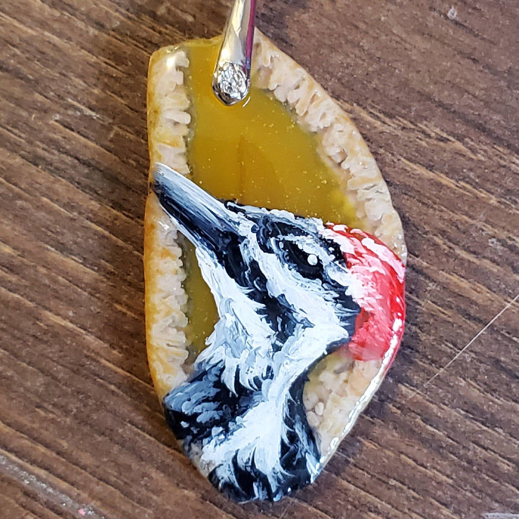 Necklace - Agate Woodpecker