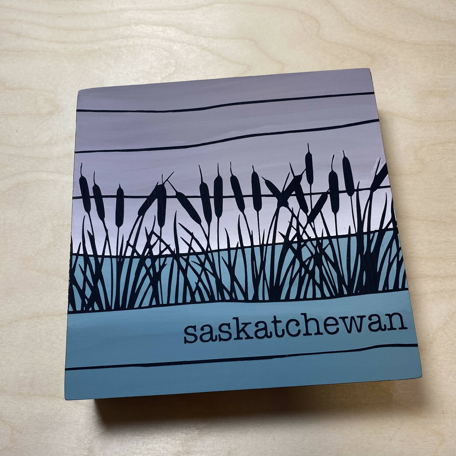 6" Art Panel | Saskatchewan Cattails