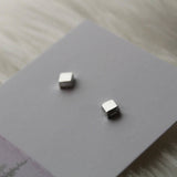 Cube geometric earrings