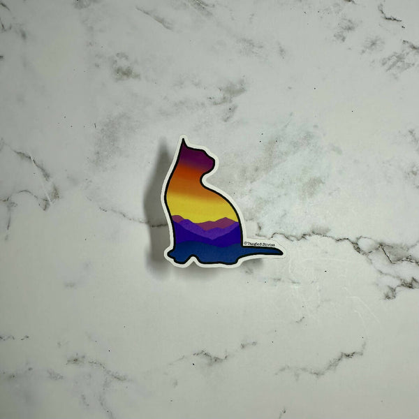 Sunset Cat- Matte Weatherproof Sticker