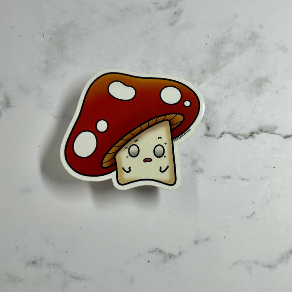 Exhausted Shroom Weatherproof Sticker
