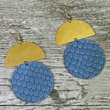 Amber Rayne Designs Mixed media Leather earrings - statement earrings