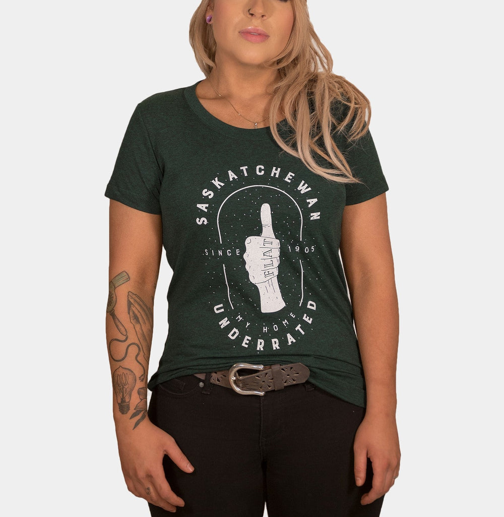 FLAT // Thumbs Up / Fitted Crew Neck / Ladies