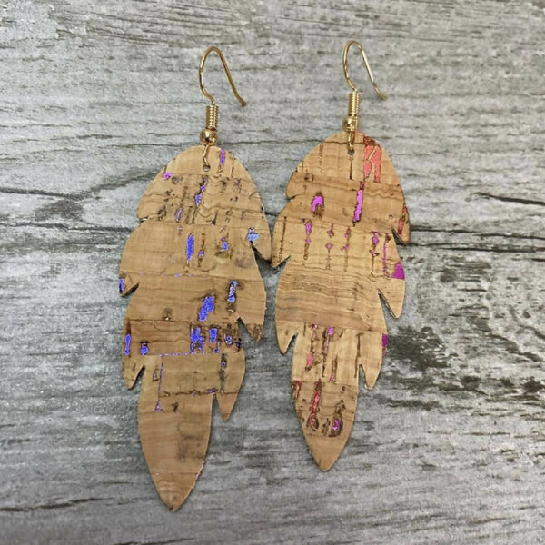 Amber Rayne Designs Leather earrings - leaf shapes
