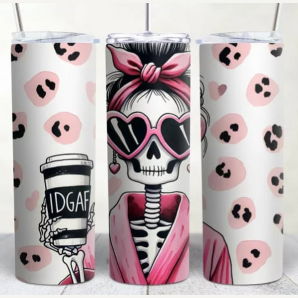 Skeleton IDGAF 1 Tumbler