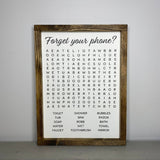 Bathroom Word Search Sign