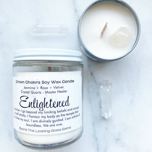 Enlightenment Soy Wax Crystal Intention Candle 8oz