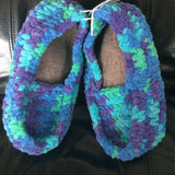 Leather soled lined adult slippers size 5-6