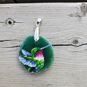 Necklace - Hummingbird on Agate