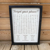 Bathroom Word Search Sign
