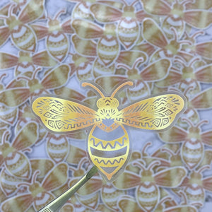 Clear Glowing Bee Waterproof Sticker